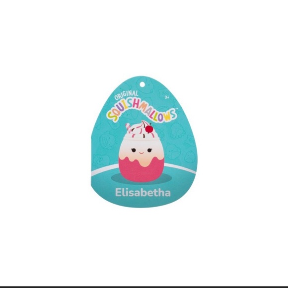 NWOT-Squishmallows Elisabetha Cherry Float With Straw 14-Inch Plush - Picture 7 of 7